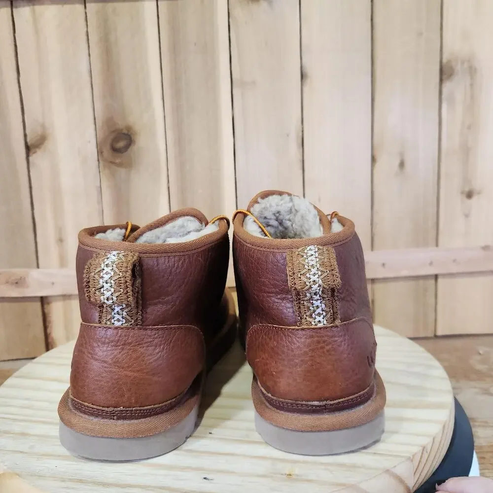 UGG Neumel Boots Mens 11 Brown Leather Chukka Lined Ankle Outdoor Winter